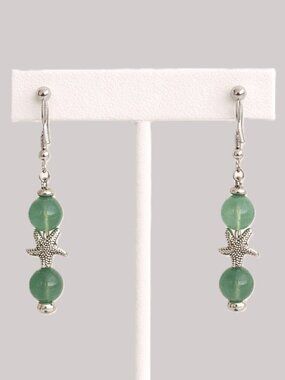 Moss Jade Starfish Pierced Earrings